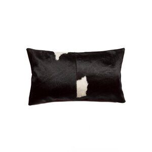Natural Home Decor Torino Kobe Cowhide Pillow | 1-Piece | Black & white | 12"x20